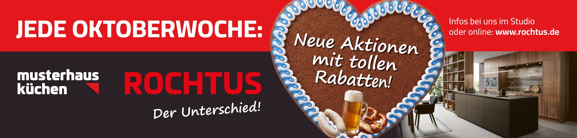 Oktober-Aktion bei musterhaus küchen Rochtus: jede Oktoberwoche neue Aktionen mit Rabatten